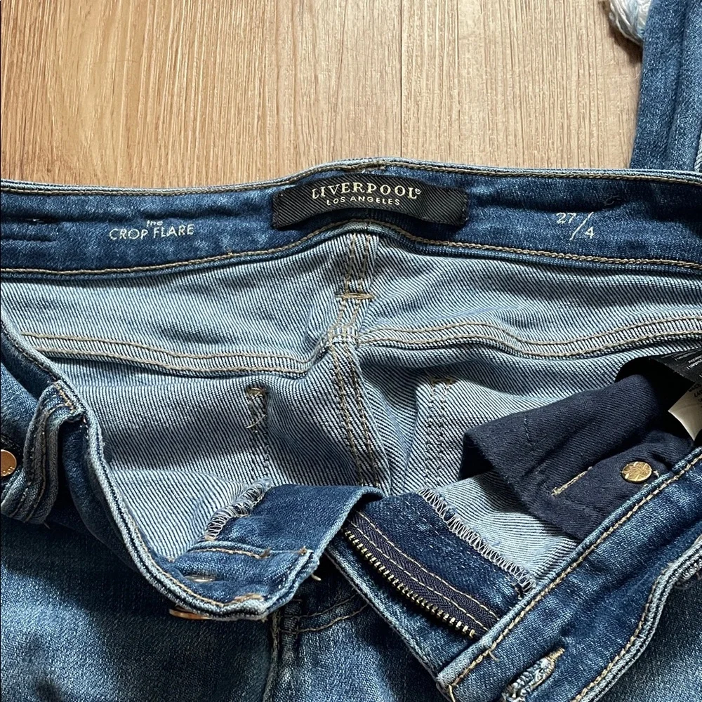 Liverpool Frayed Hem Blue Jeans - Picture 2 of 5